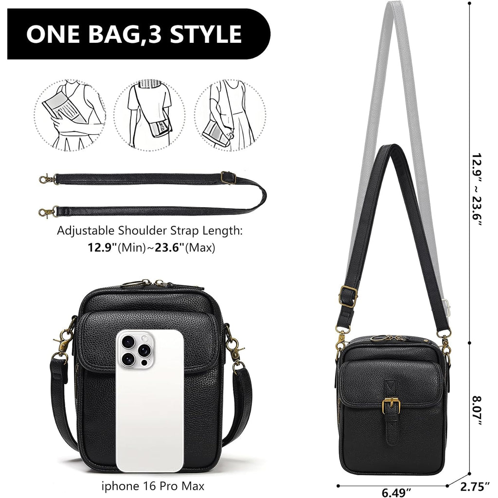 Small Crossbody Bags For Women Vegan Leather Messenger Purses, Vintage Wallet Anti Theft Shoulder Handbags With Card Slots