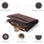 Oak Leathers Leather Wallet For Women - Small Rfid Coin Purse Credit Card & Id Holder For Ladies, Gift For Women'S, Bifold Wallets (Crazy Horse Brown Flower)
