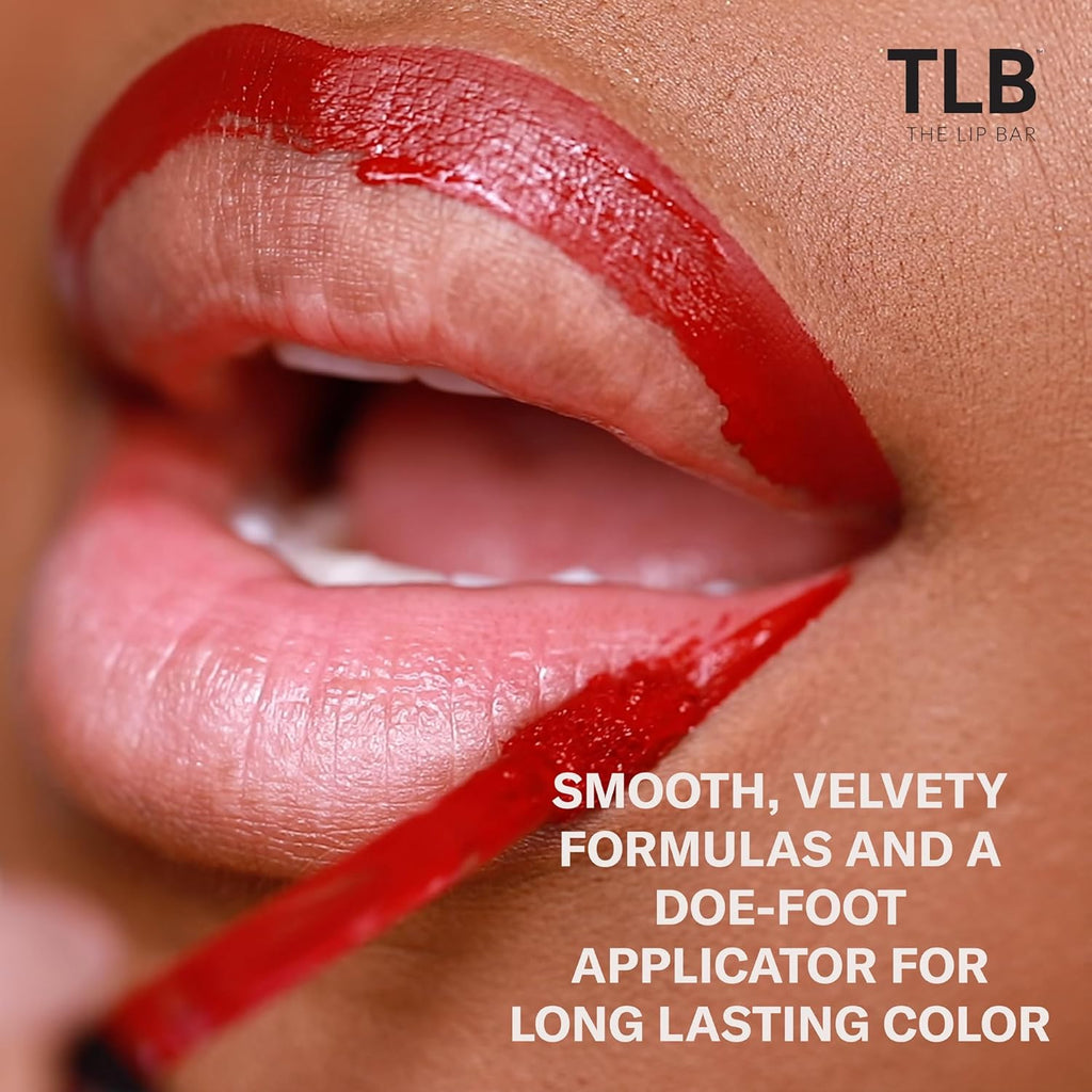 The Lip Bar - Nonstop Liquid Matte Lipstick Mini 2-Pack, Bawse Lady (Blue Red) + Rich Auntie (Deep Berry) - High Pigment - One Swipe - Long Lasting - Jojoba Oil & Vitamin E - Vegan - .05 fl oz each
