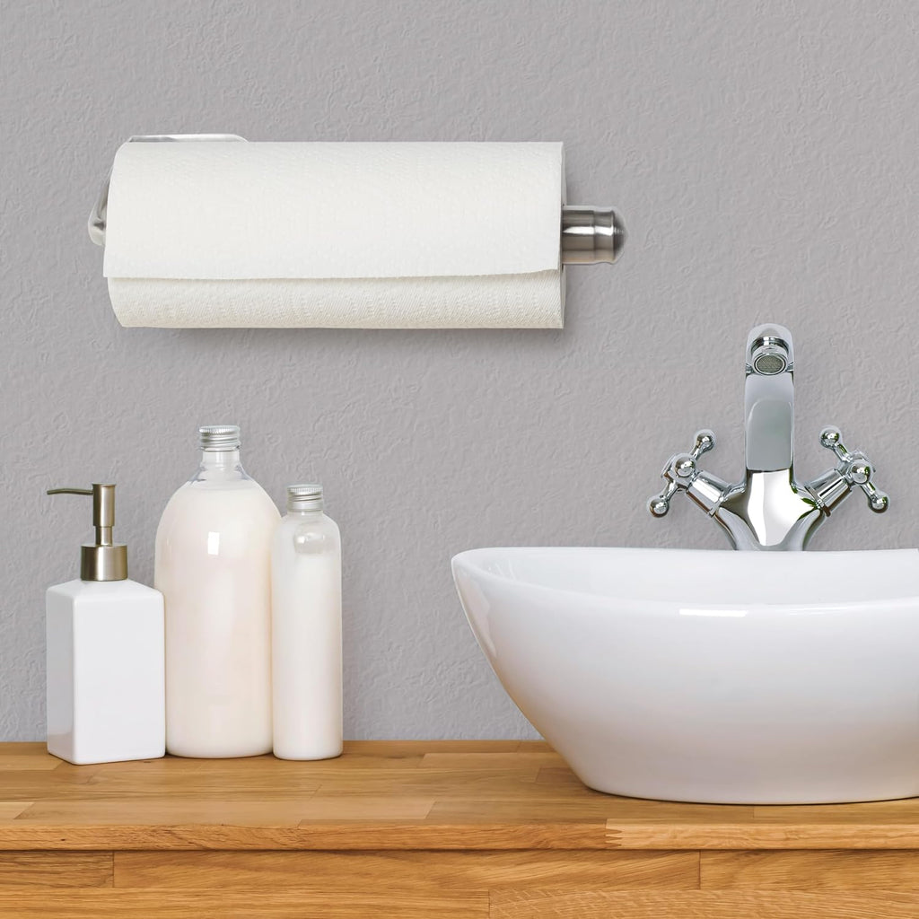Kamenstein Perfect Tear Paper Towel Holder Wall Mount Or Under Cabinet - Die Cast Aluminum, Patented Ratchet System, Fits Jumbo And Select-A-Size Rolls, Mounts In Kitchen, Bathroom, Garage