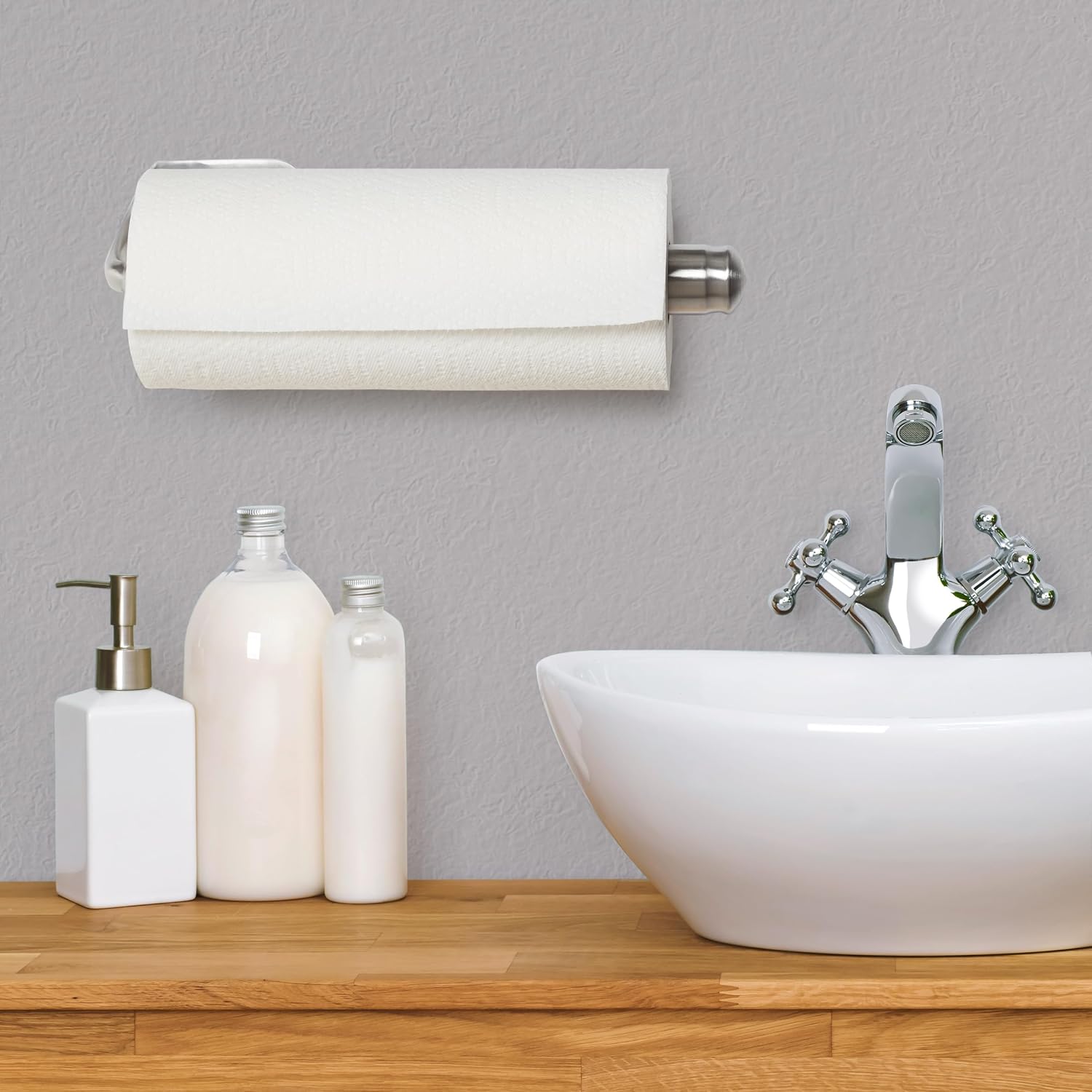 Kamenstein Perfect Tear Paper Towel Holder Wall Mount Or Under Cabinet - Die Cast Aluminum, Patented Ratchet System, Fits Jumbo And Select-A-Size Rolls, Mounts In Kitchen, Bathroom, Garage