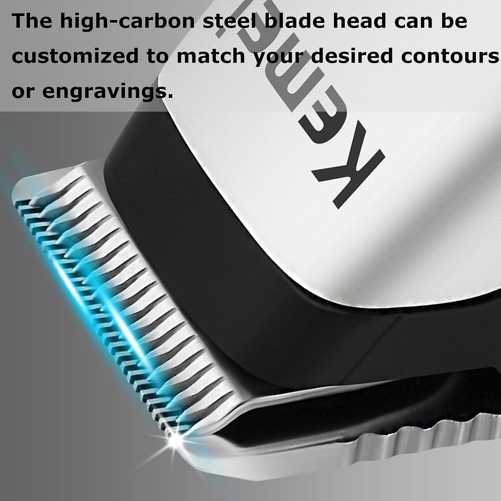 Kemei Mini Hair Trimmer Compact, Portable Clipper For Men, Precision Haircut And Shaving Tool Silver, Travel Friendly