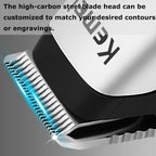 Kemei Mini Hair Trimmer Compact, Portable Clipper For Men, Precision Haircut And Shaving Tool Silver, Travel Friendly