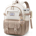 Lovevook School Backpack For Teen Girls, Bookbag For 8-16 Student, Middle High College Back To School Cute Kids Backpack, 15.6 Inch, Khaki-Beige