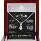 To My Soulmate Necklace For Women, Soul Mate Jewelry, for Girlfriend, Future Wife, To My Wife from Husband Necklaces For Women Pendant With Sentimental Message Card in Elegant Box
