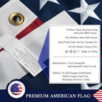 American Flag 3X5 Ft For Outside, Heavy Duty Us Flag For High Wind Outdoor | Heavy Duty Nylon, Fade Resistant And Waterproof Usa Flag With Embroidered Stars, Sewn Stripes, Brass Grommets
