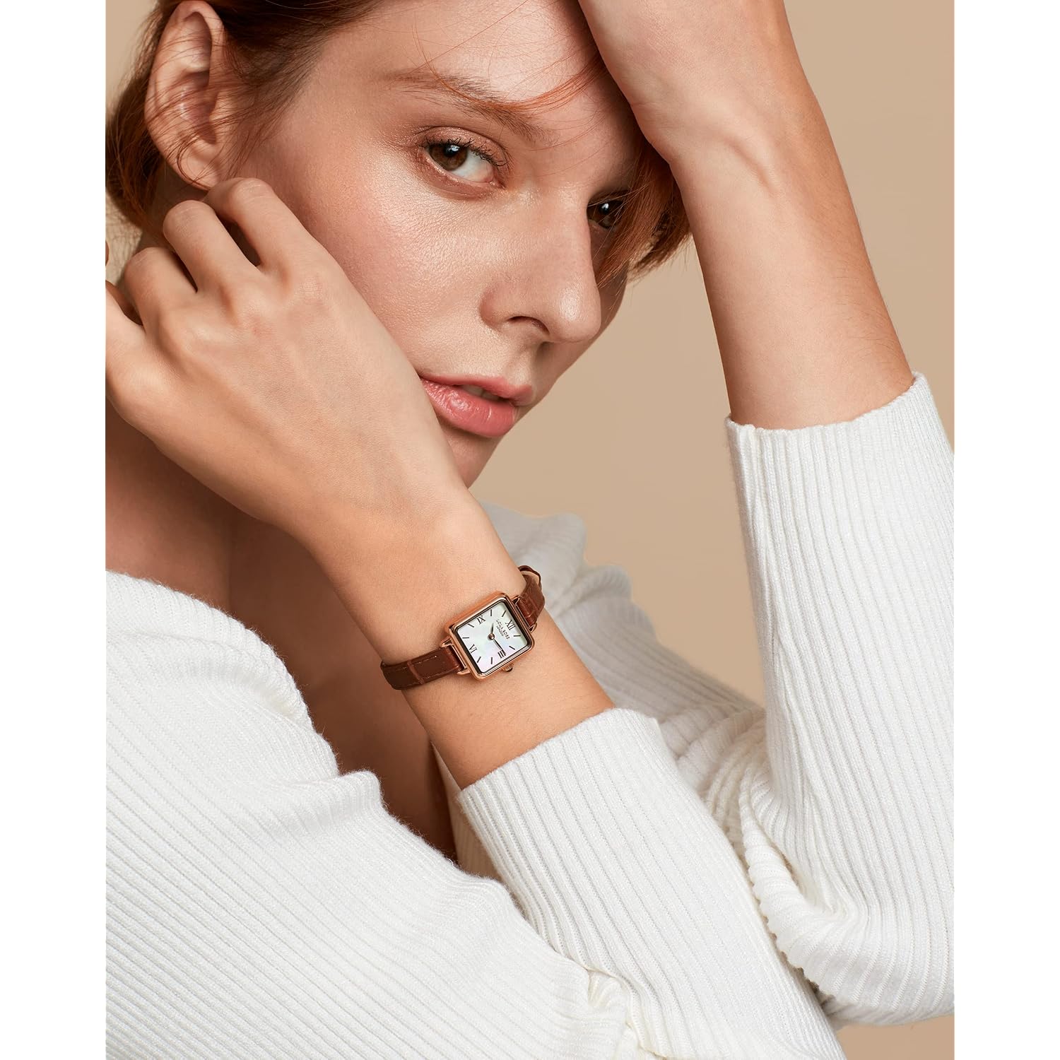 Lola Rose Dainty Watch For Women: Mother Of Pearl Dial, Genuine Leather Strap, Wrapped By Stylish Gift Box - Vintage Present For Small Wrists