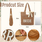 Bridal Shower Gift, Bride Tote Bag, Straw Purse, Honeymoon Beach Bag For Bride To Be, Bachelorette Wedding Gifts