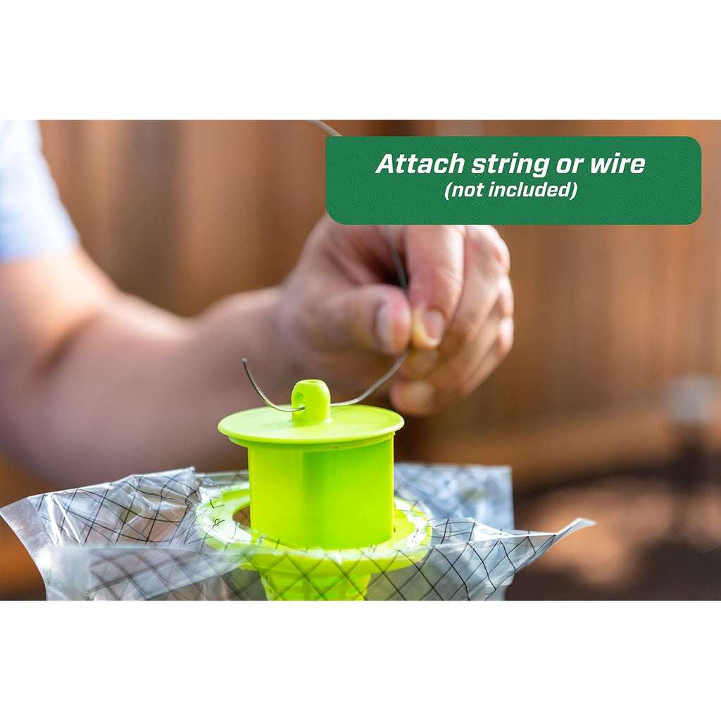Rescue! Outdoor Disposable Fly Trap – Hanging Fly Catcher With Attractant Bait, Fly Bag For Patio, Yard, Trash & Farm Areas – Easy-To-Use Outdoor Fly Control - 6 Traps