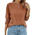 Women's 2026 Fashion Tops 3/4 Sleeve T-Shirts Cute Crewneck Basic Business Tees Blouses