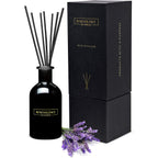 Benevolence La Premium Lavender & Eucalyptus Reed Diffuser Set – Essential Oil Diffuser For Home & Bathroom – Up To 120-Day Fragrance With Rattan Sticks & Gift Box – Charcoal Glass Room Décor
