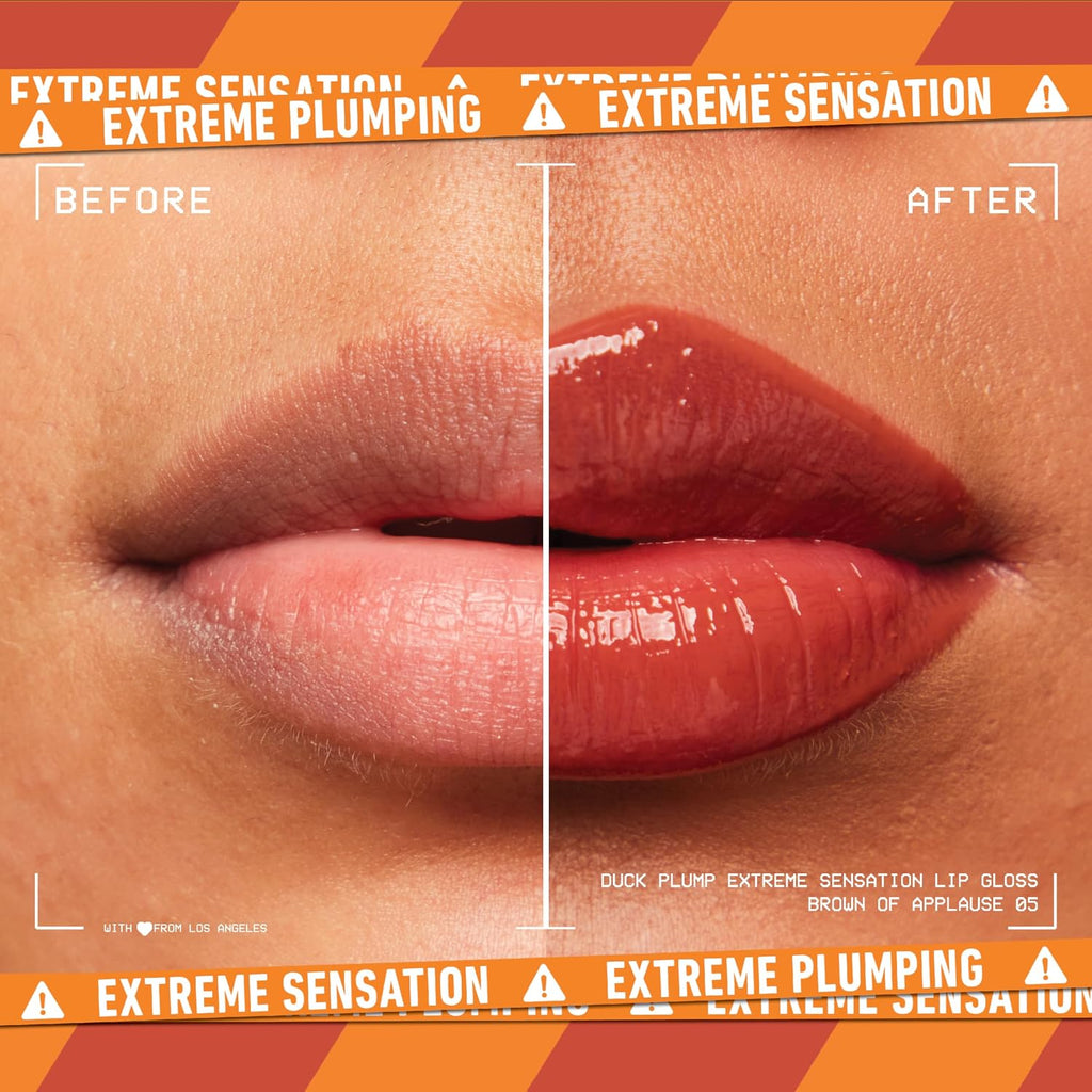 Nyx Professional Makeup Duck Plump High Pigment Lip Gloss, Lip Plumper Gloss With Spicy Ginger - Brown Of Applause