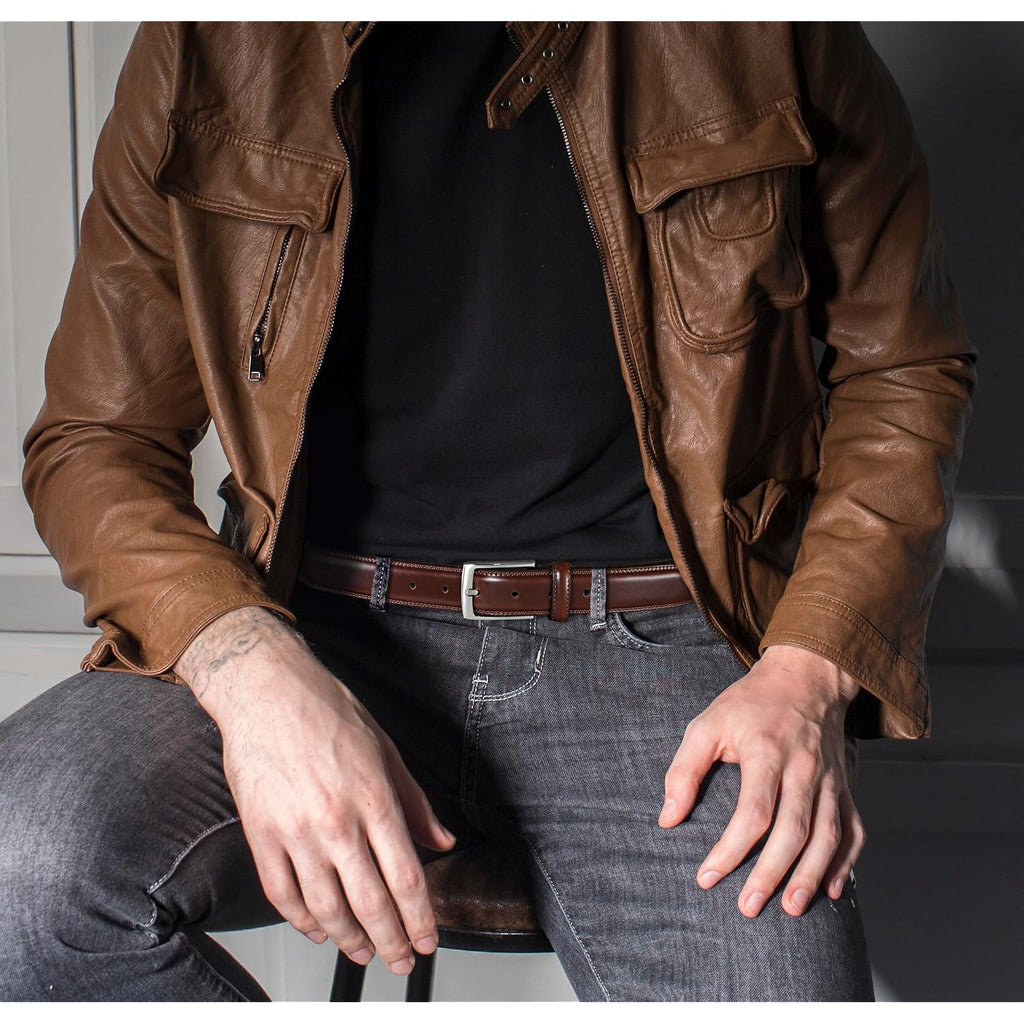 Men'S Leather Dress Belt 2Pack, Handmade, Genuine Leather, Fashion & Classic Designs For Work Business And Casual
