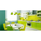 Infinity Instruments Square Silent Retro 9 Inch Mid Century Modern Kitchen Diner Retro Wall Clock Quartz Sweep Movement (Green)