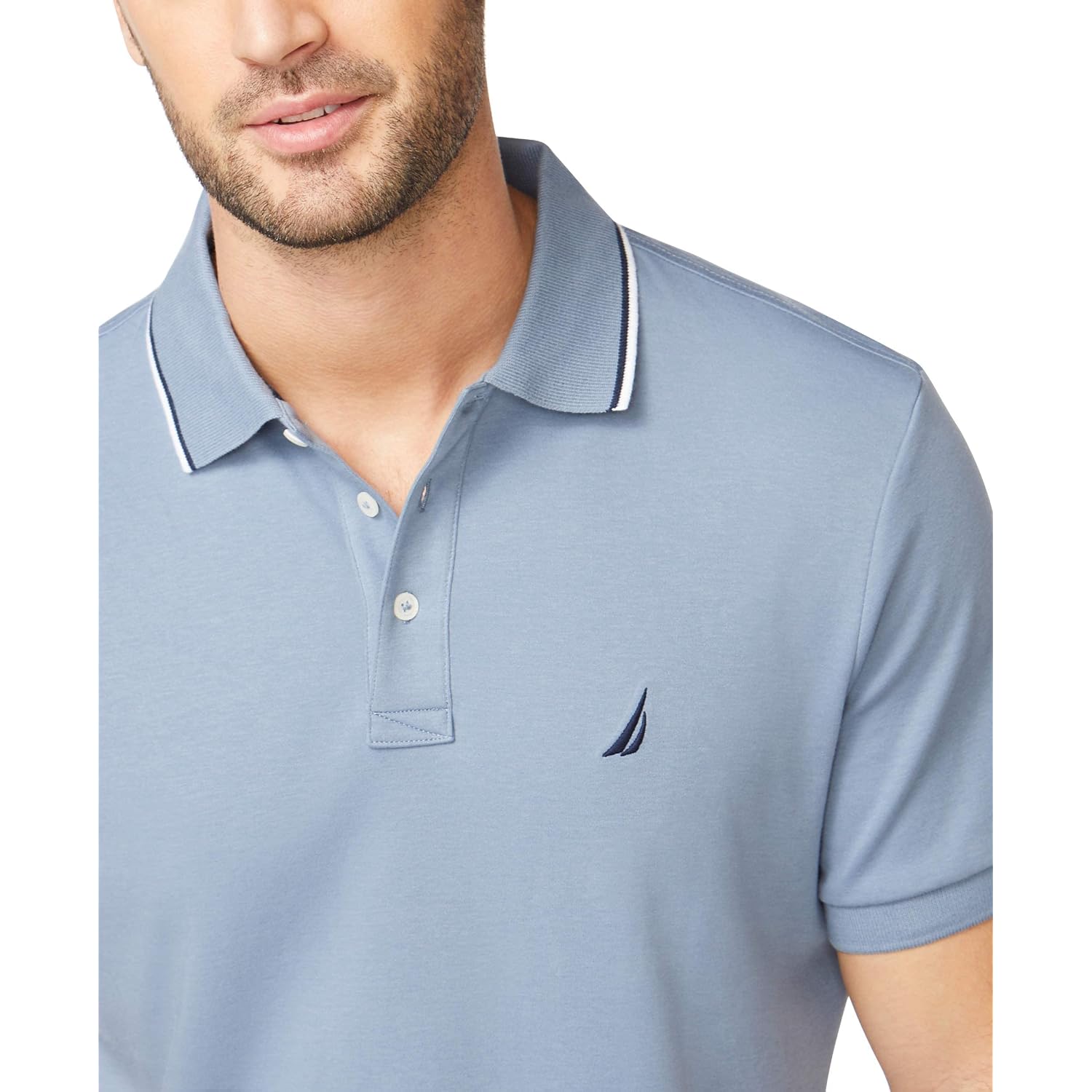 Nautica Men'S Classic Fit Short Sleeve Dual Tipped Collar Polo Shirt
