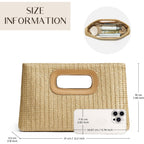 CHUNLI Chic Straw Clutch Purses for Women with Top Handle Summer Bag, Ideal Vacation Handbags and Woven Boho Beach Bags