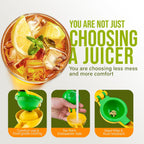 Zulay Metal 2-In-1 Lemon Squeezer Manual - Sturdy, Max Extraction Hand Juicer Lemon Squeezer Gets Every Last Drop - Easy To Clean & Use Citrus Juicer-Yellow/Green