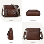 Iswee Soft Leather Crossbody Bags For Women Shoulder Handbags Multi Pocket Travel Purse With Adjustable Strap Medium Size