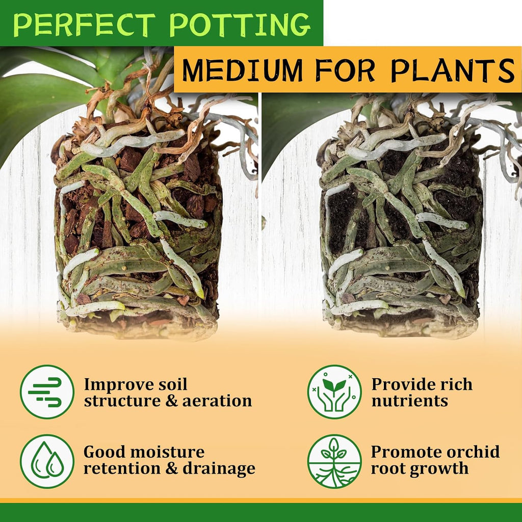 2 Quarts Organic Orchid Potting Bark- All Natural Orchid Bark Potting Mix Pine Bark Wood Chips For Houseplant Mulch, Orchid Plants Root Development, Mulch For Potted Plants