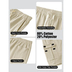 Mens Casual Cargo Shorts Cotton Elastic Waist Drawstring Sweat Shorts Gym Workout Jogger Shorts