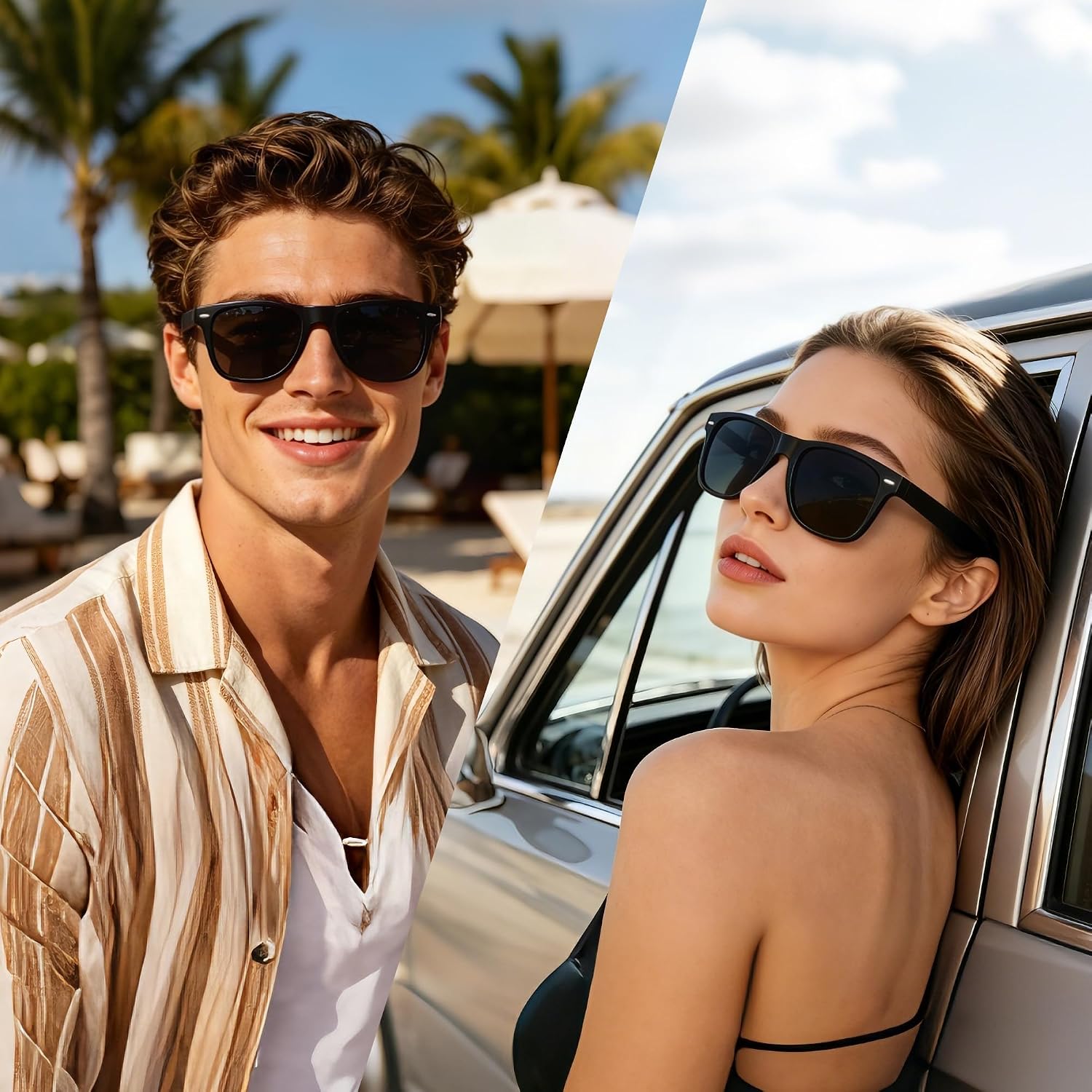 Joopin Square Sunglasses Polarized Uv Protection Trendy Designer Sun Glasses Men Women