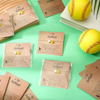 Tondiamo 12 Sets Baseball Volleyball Softball Soccer Tennis Bracelet for Women Dainty Gold Plated Heart Bracelets Sport Lovers Gifts with Inspirational Cards Sports Jewelry Gifts