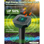 Snake & Mole & Rabbit & Skunk Repellent Solar Powered, Upgraded Ultrasonic Deterrent, Ip65 Waterproof, Gopher Groundhog Chipmunk Raccoon And Vole Repellent & Deterrent For Lawn & Garden, 4 Pack