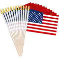 12 Pcs Small American Flags On Stick, 6X4 In 4Th Of July Decorations, Mini 250 Anniversary Usa Flag, Fourth Of July American Handheld Flags For Veterans Day Memorial Day Supplies