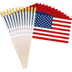 12 Pcs Small American Flags On Stick, 6X4 In 4Th Of July Decorations, Mini 250 Anniversary Usa Flag, Fourth Of July American Handheld Flags For Veterans Day Memorial Day Supplies