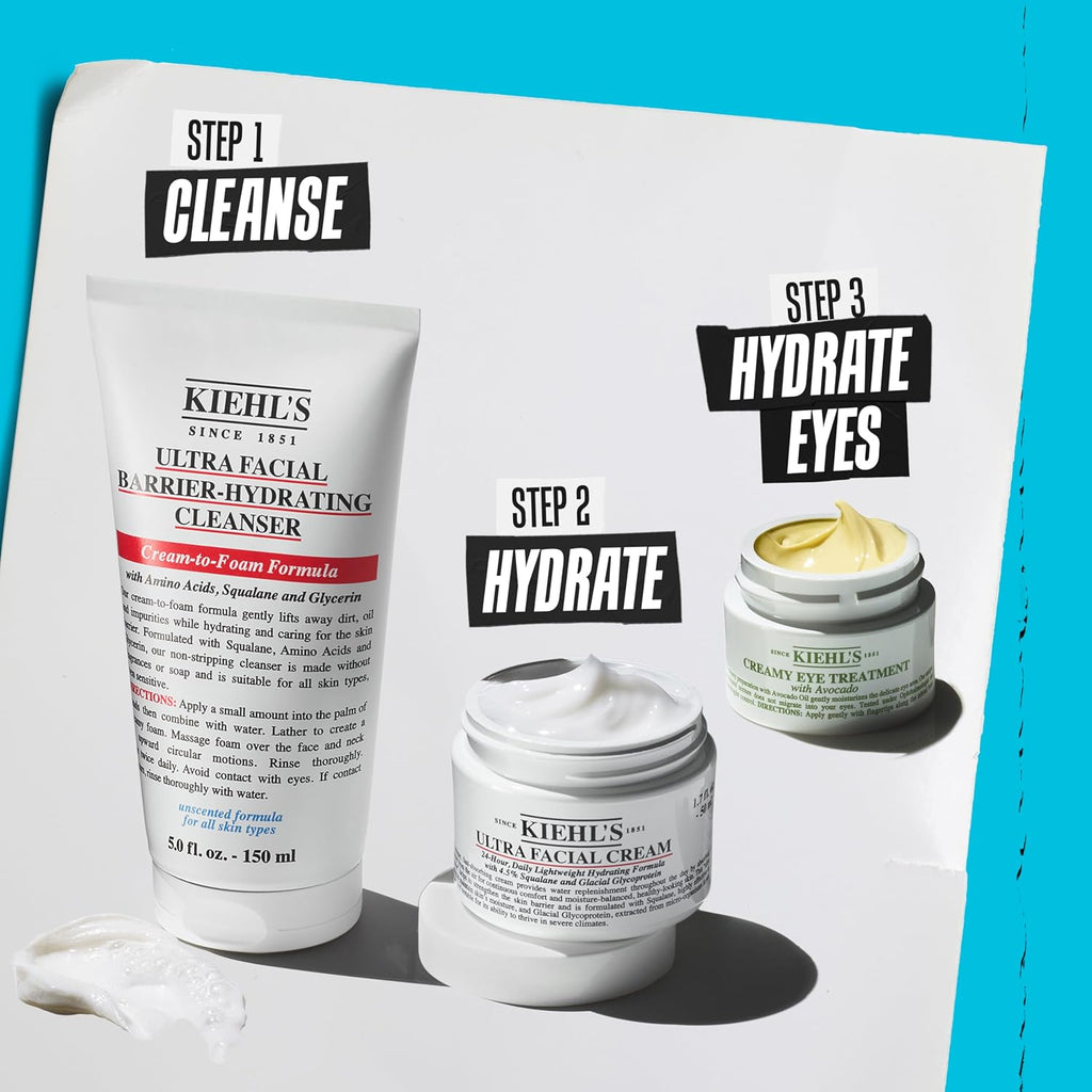 Kiehl'S Ultra Facial Barrier-Hydrating Cleanser, Cream-To-Foam Non-Stripping Daily Face Wash For All Skin Types, Including Sensitive