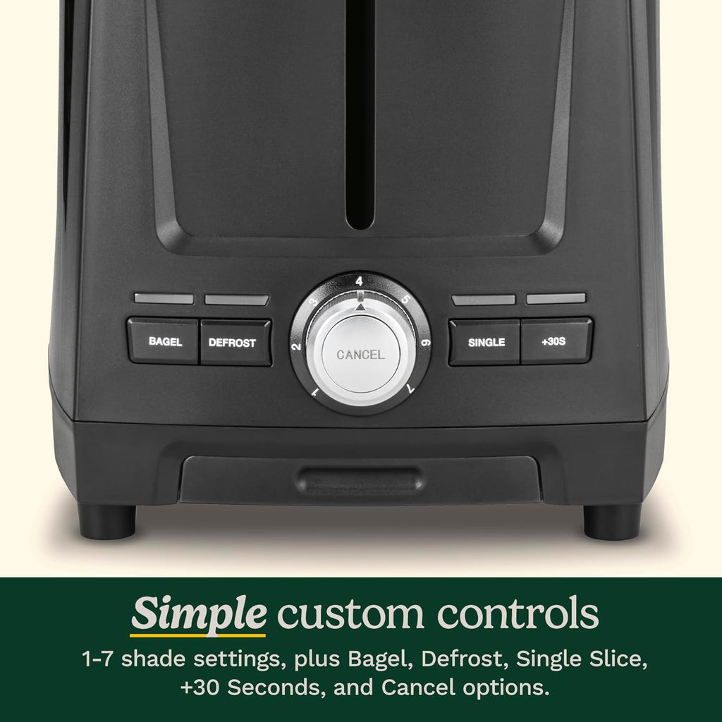 Cuisinart Core Collection 2-Slice Toaster | Extra-Long Slots For Artisan Bread, Bagel | High-Lift Quickview™ | Single Slice & Defrost Function | +30Sec Toast Boost | Removable Crumb Tray, Black