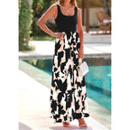 Kirundo Women Summer Maxi Dress Boho Long Sundress, Sleeveless Floral Flowy A Line Scoop Neck Tank,Beach Vacation Resort Wear