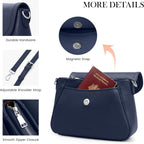 Befen Genuine Leather Saddle Crossbody Bags For Women With Rfid Blocking, Small Flap Cross Body Purse Hangbags