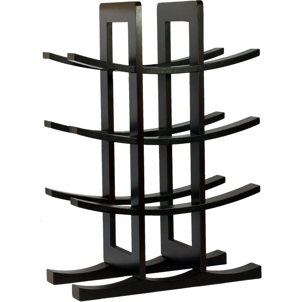 Oceanstar Wr1132 12-Bottle Bamboo Wine Rack, Dark Espresso