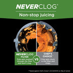 Ninja NeverClog Cold Press Juicer | Powerful Electric Slow Masticating Juicer with Pulp Control | XL Capacity | 24 oz. Juice Jug & 36 oz. Pulp Container | Dishwasher Safe | Charcoal | 150W | JC151