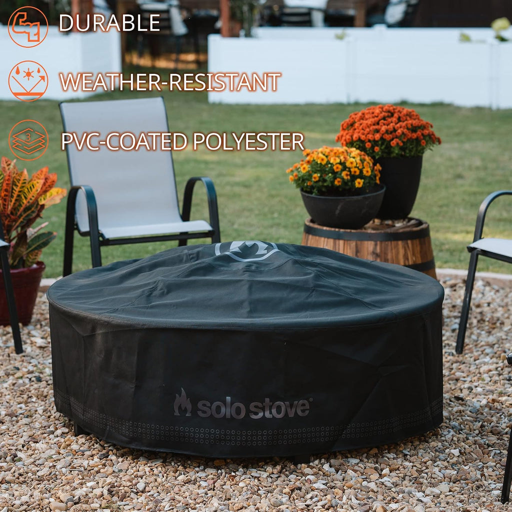 Solo Stove Surround Shelter Small | Protective Cover For Fire Pit Surround Table, Weather-Resistant, Solution Dyed Acrylic/ Pvc Backing/ Aluminum Support Stays, Dims (Hxdia): 20.8 X 42.5 In, Black
