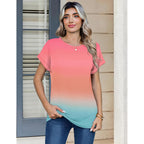 Zeagoo Womens Tops Short Sleeve Cute Summer Blouses Crew Neck Dressy Casual T Shirts Work Clothes S-2XL