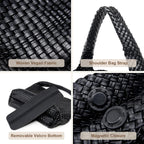 MELOLILA Large Woven Tote Bag for Women Weave Purse Woven Leather Handbag