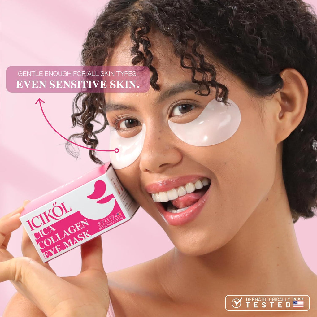 Under Eye Patches (60Pcs) - Centella Collagen Hydrogel For Puffy Eyes, Dark Circles & Wrinkles | Hyaluronic Acid Hydrating Eye Masks, Travel Essentials & Self Care Gifts For Women