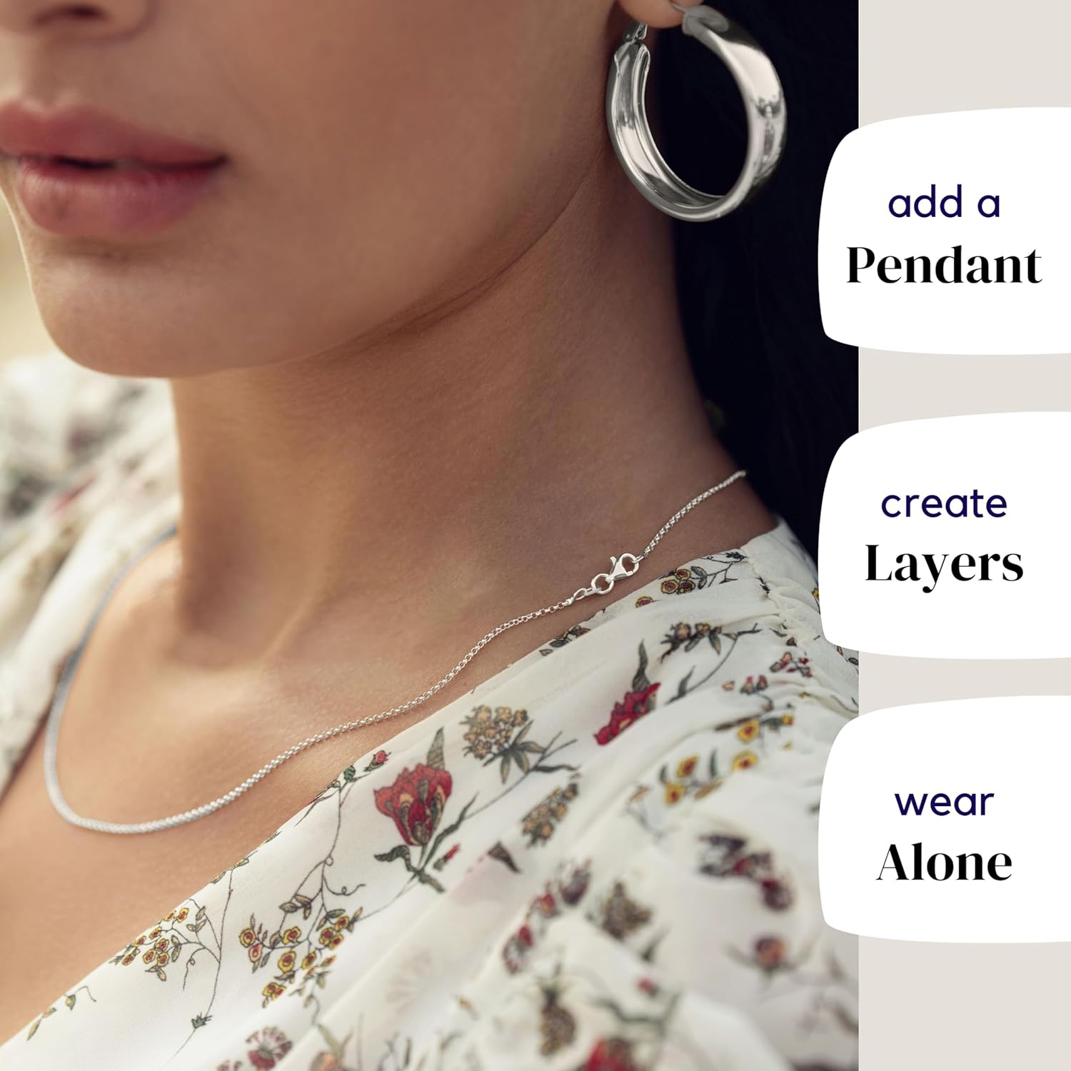 KISPER Solid 925 Sterling Silver Chain Necklace for Women Thin & Secure - Italian 1.6mm Diamond Cut Cable Link with Lobster Clasp - Made in Italy (16-30 Inch)
