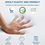 Folding Memory Foam Pads, 4" Tri-Fold Full Topper With Washable Cover, Non-Slip Portable Guest Floor Bed For Travel Camping