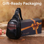 Genuine Leather Sling Bag For Men And Women Crossbody Shoulder Bag Sling Backpack Chest Purse Carry On Casual Daypack | Genuine Leather