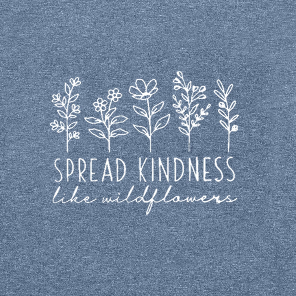 Spread Kindness Like Flower T-Shirt for Women Cute Flower Graphic Shirt Casual Positive Inspirational Short Sleeve Tee Top Ink Blue