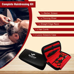 Professional Barber Shears Kit Tools - Hair Cutting Scissors Set For Hairdresser/Hair Salon + Thinning/Texture Hairdressing Haircut Shear For Beautician + Straight Razor + 10 Blades With Case