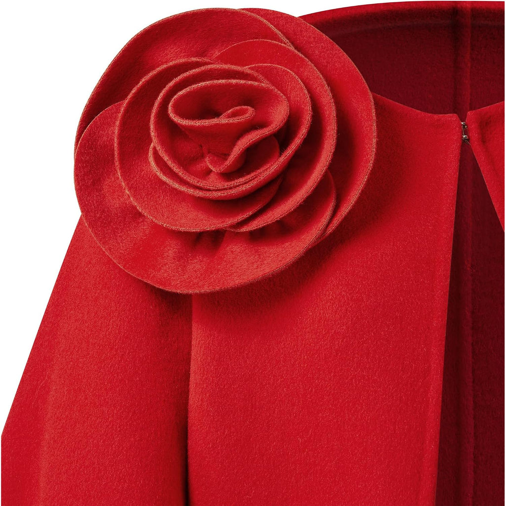 Jw Pei Women'S Clara Floral Applique Cape Coat
