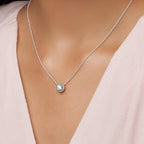 PANDORA Round Sparkle Halo Necklace - Adjustable Necklace with Lobster Clasp - Gift for Her - Sterling Silver & Cubic Zirconia - With Gift Box - 17.7"
