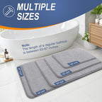 OLANLY Thick Memory Foam Bath Mat Rug 30x20, Extra Soft Absorbent Bathroom Rugs, Quick Dry Bath Mats, Non-Slip, Machine Washable Carpet for Bathroom, Tub and Shower, Home Decor Accessories, Grey