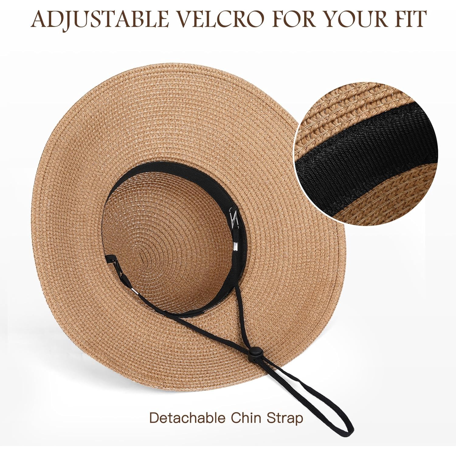 Beach Sun Hats for Women, Straw Hat for Women, Womens Sun Hat UPF 50+ UV Protection, Summer Hats Packable Foldable Khaki-the Best You