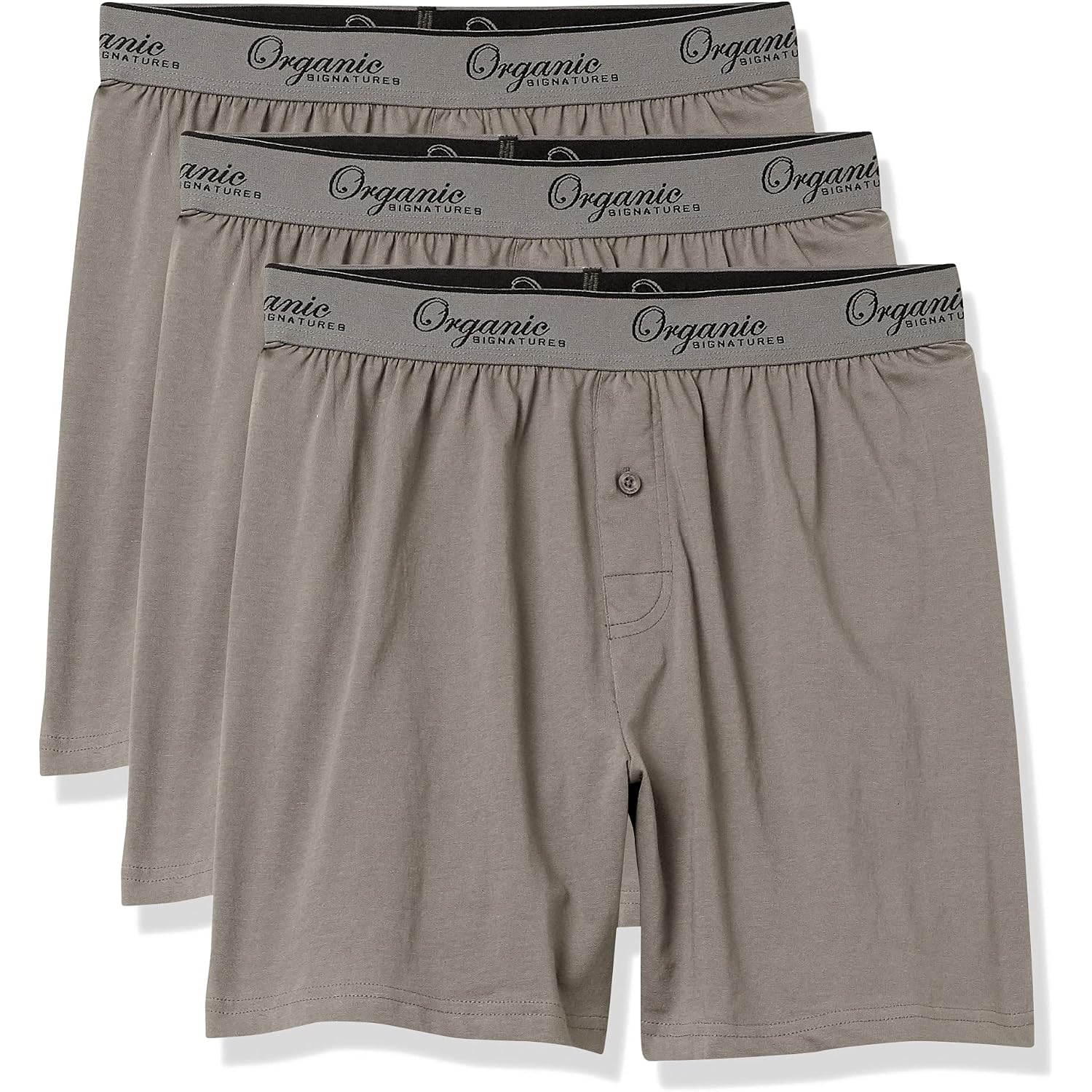 Organic Signatures Men'S Boxers Organic Cotton, Soft Boxers For Men, 3-Pack