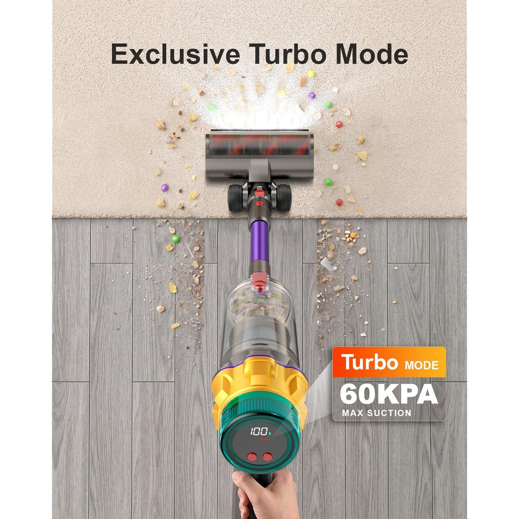 Cordless Vacuum Cleaner, 55Kpa 650W 70Mins Extra-Large Dust Cup Cordless Stick Vacuum, Rechargeable Vacuum Cleaner With Self-Standing, Vacuum Cleaners For Home, Hardwood Floor, Carpet, Pet Hair